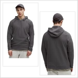 Lululemon Ease The Day Textured Black Hoodie Cotton Blend Zip Pockets Size L